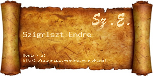 Szigriszt Endre névjegykártya