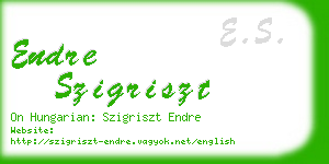endre szigriszt business card